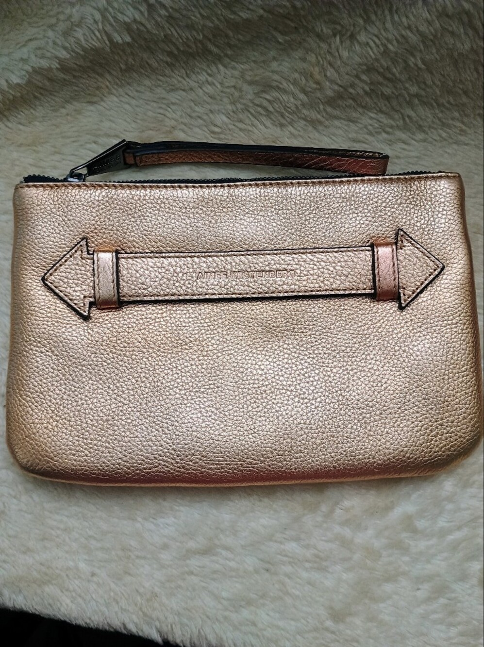 Aimee Kestenberg Melville Metallic Gold Leather Wristlet Pouch